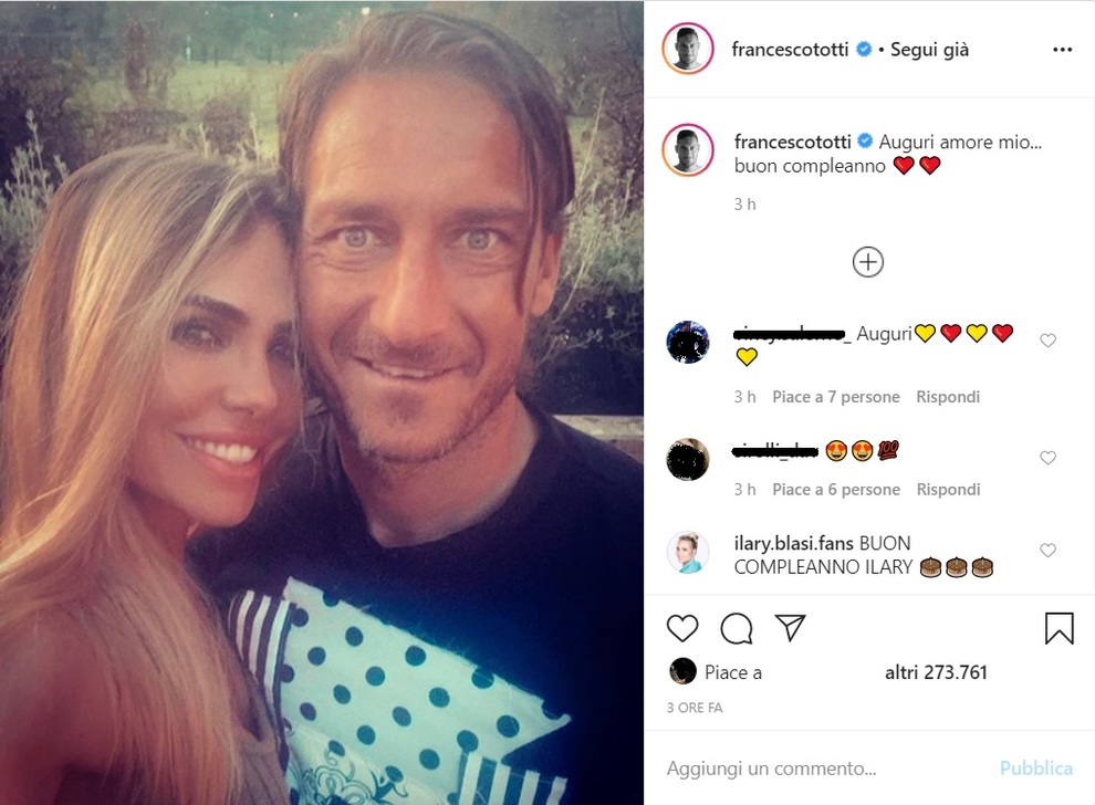 Francesco Totti E Gli Auguri A Ilary Blasi Che Compie 39 Anni Auguri